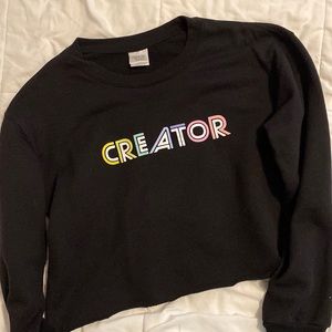 Creator black cropped sweatshirt size Large